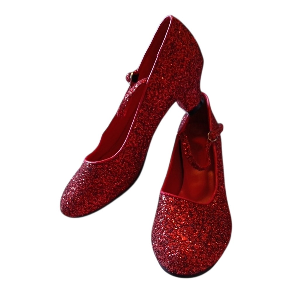 Very Fine COMPETITIVE‎ DANCER Ruby Red Sparkle DANCE SHOES 8.5 NWOT